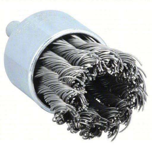 Weiler 94111 End Brush Twisted Steel, 1 1/8 in Dia, 0.02 in Fill Dia, 1/4 in Shank - KVM Tools Inc.KV3A202