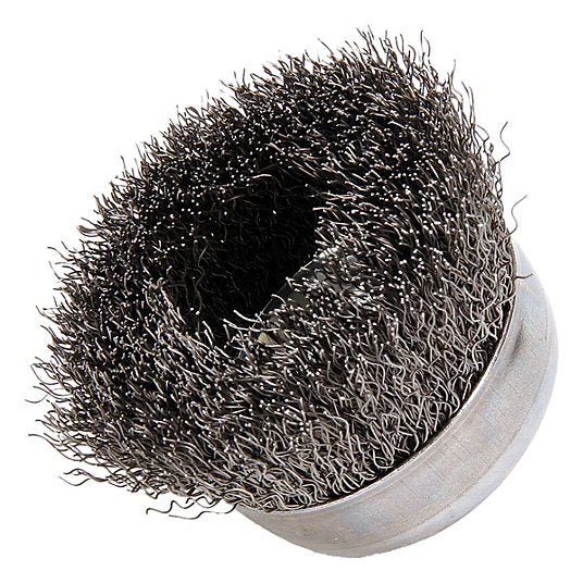 Weiler 93243 Cup Brush Crimped Steel, 3 in Dia, 0.014 in Fill Dia, 5/8" - 11 Arbor - KVM Tools Inc.KV3AC13