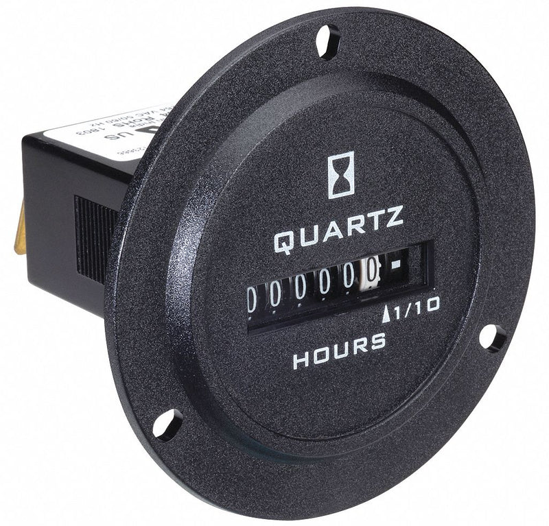 Trumeter 722-0004 Hour Meter, Hour Meters, Front Panel Mounting, Analog, 90 V AC – 264 V AC, Analog, Tenth
