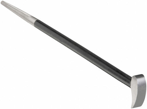 Westward 3APX7 Rolling Head Pry Bar, Claw/Point End, 12 in Overall Lg, T No, 0 Nail Slots, L-Shape End Angle