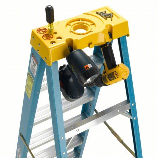 Werner 6006 Stepladder 6 ft Ladder Ht, 5 Steps, 250 lb, 41 1/8 in Base Spread, 22 in Bottom Wd - KVM Tools Inc.KV4W078