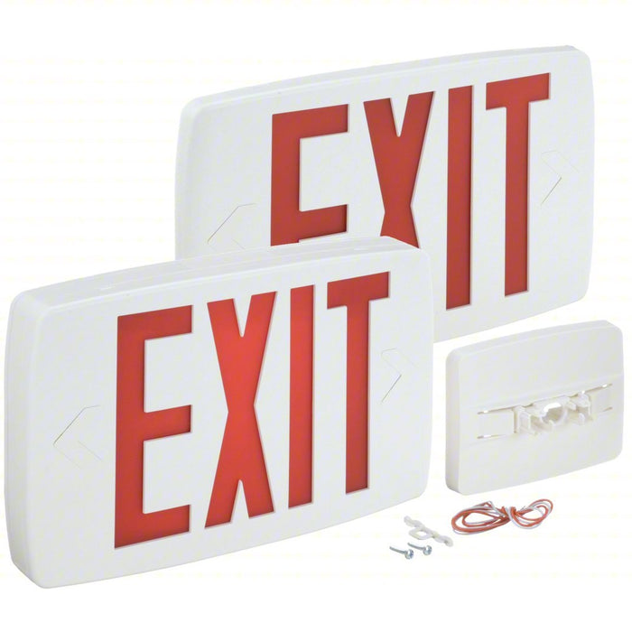 Lithonia LQM S W 3 R 120/277 M6 Exit Sign LED, White, Red, 1 Faces, Ceiling, Not Battery Powered, Without Battery Backup - KVM Tools Inc.KV3BA31