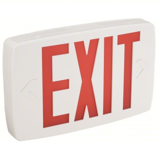 Lithonia LQM S W 3 R ELN 120/277M6 Exit Sign Emergency Battery Backup, LED, White, Red, 1 Faces, Ceiling, Nickel Cadmium, 120/277 V AC - KVM Tools Inc.KV3BA32