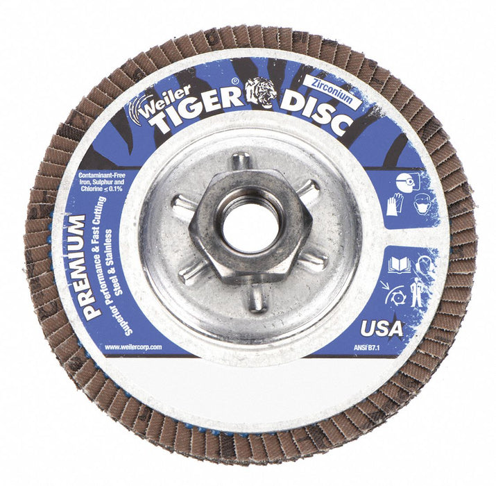 Weiler 96337 Type 29 Flap Disc 4-1/2 in 80 Grit