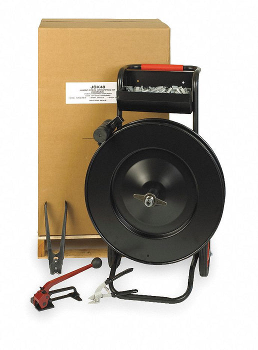 Approved Vendor KV3CTX1 Steel Strapping Kit, Fits 1/2 in Strap Wd, 0.02 in Thick, 1180 lb Break Strength, Oscillated
