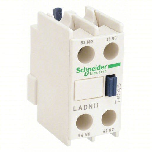Schneider LADN11 Auxiliary Contact Block 1NO/1NC, 10 A Max Current (AC), Front Mount - KVM Tools Inc.KV3DB59
