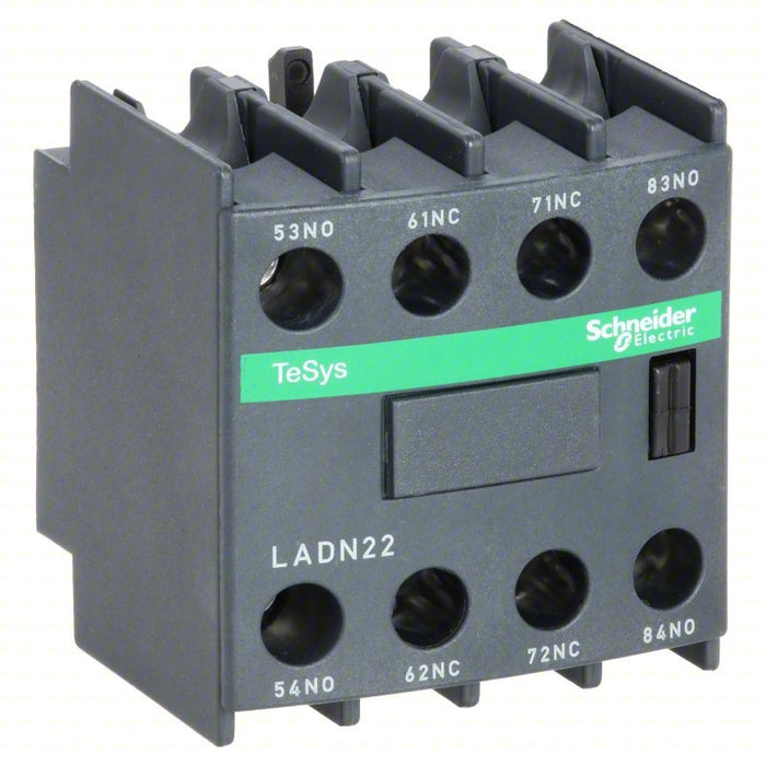 Schneider LADN22 Auxiliary Contact Block 2NO/2NC, 10A Max Current (AC), Front Mount - KVM Tools Inc.KV3DB62