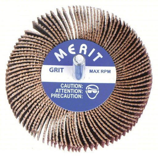 Merit 08834131513 Flap Wheel 2 in Dia x 1 in W, 1/4 in Straight - Shank, Aluminum Oxide, P60 Grit - KVM Tools Inc.KV3DU87