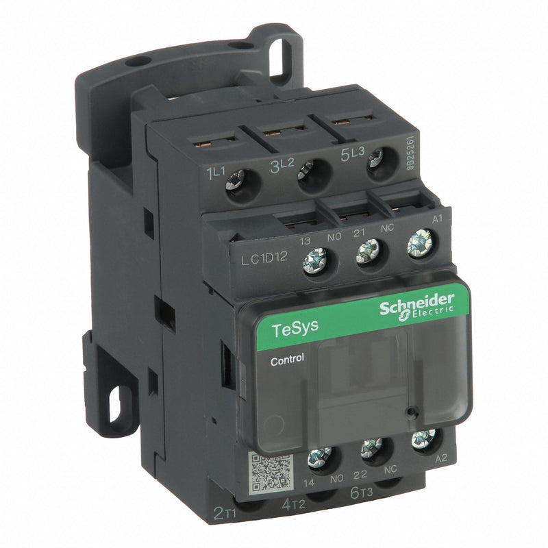 Schneider LC1D12G7 Magnetic Contactor, Non-Reversing, 3 Poles, 3NO Contacts, 12 A, 120V AC Coil
