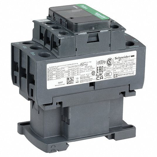 Schneider LC1D32G7 IEC Magnetic Contactor Non - Reversing, 3 Poles, 32 A, 120V AC Coil, 1NO/1NC - KVM Tools Inc.KV3DY52