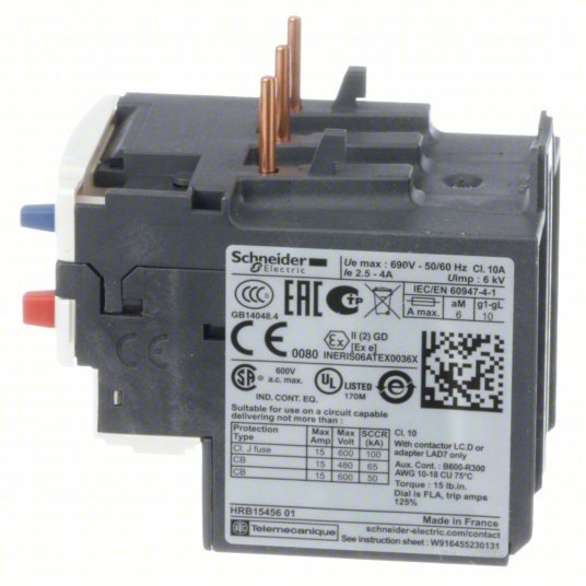 Schneider LRD08 Overload Relay Thermal Protection, 3 Poles, 2.5 A – 4 A - KVM Tools Inc.KV3EA44