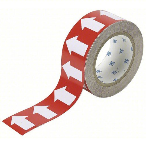 Brady 91288 Arrow Tape Red, White, 4 in Wd, 90 ft Roll Lg - KVM Tools Inc.KV3GTN9
