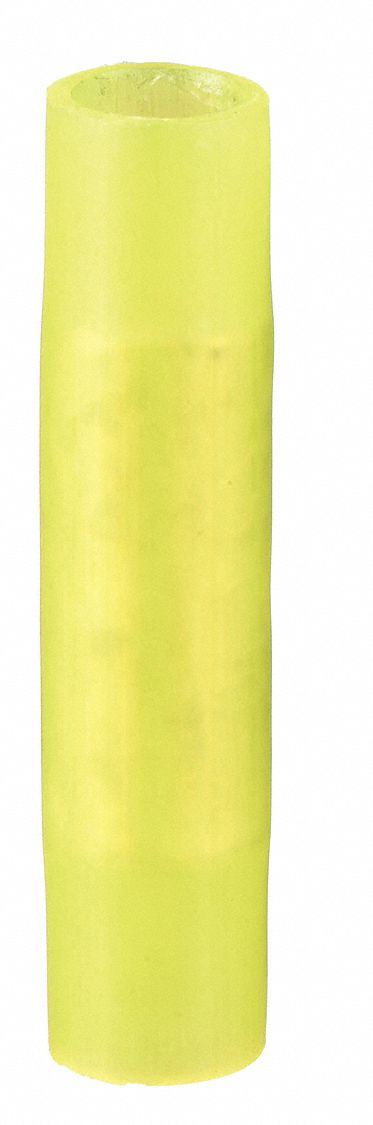 Sta-Kon 2RC10 Butt Splice Connector, Yellow, Nylon, For Wire Size 12 AWG – 10 AWG, 600 V, Pack Qty 50
