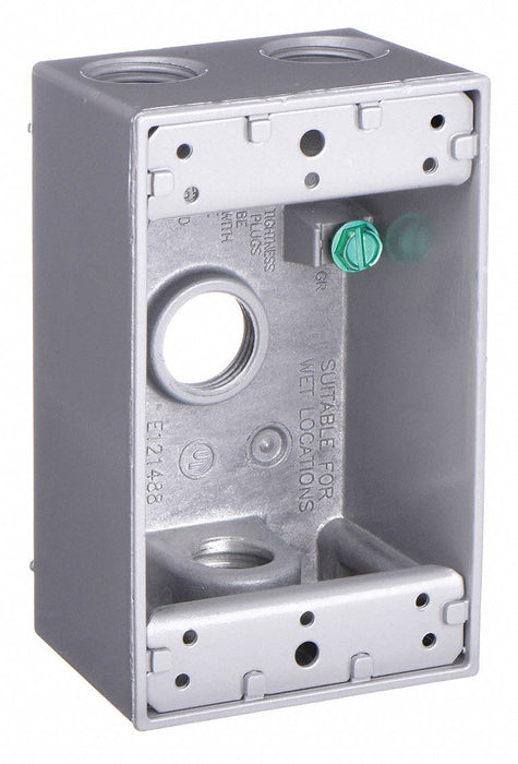 Bell 5321-0 Electrical Box Aluminum 1 Gang 1/2 in Hub 4 Inlets
