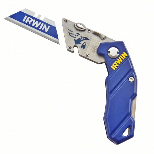 Irwin 2089100 Folding Utility Knife 4 in/5 3/4 in, Bi - Metal, Metal, 1 Blades Included, Includes Pocket Clip - KVM Tools Inc.KV3KJD6