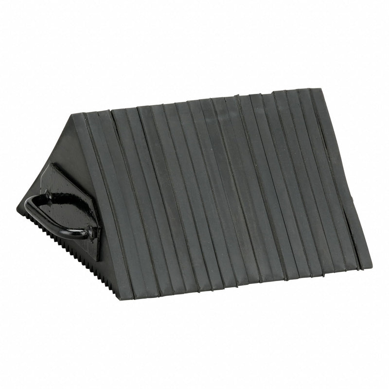 Approved Vendor 3KR79 Wheel Chock, Rubber, 10 in Overall Lg, 10 1/2 in Overall Wd, 5 1/2 in Overall Ht, 1 Chocks, Black