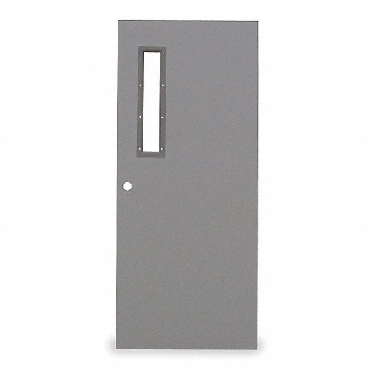 Ceco CHMD X NL30 68 X MORT-CU-16ga-WG Narrow Lite Hollow Steel Door, 80 in H, 36 in W, 1 3/4 in Thick, 16-gauge, Type: 2