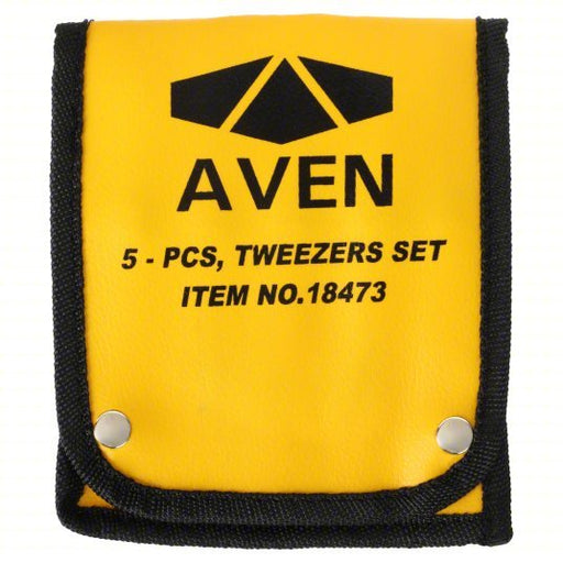 Aven 18473 Tweezer Set Stainless Steel, Flat/Point, Curved/Straight Tip - KVM Tools Inc.KV3LJZ2