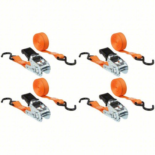 Keeper 05505 Tie Down Strap Ratchet, S - Hook, Gen Purpose, 1 in Wd, 400 lb WLL, Orange, 14 ft Lg, 4 PK - KVM Tools Inc.KV3LLF2