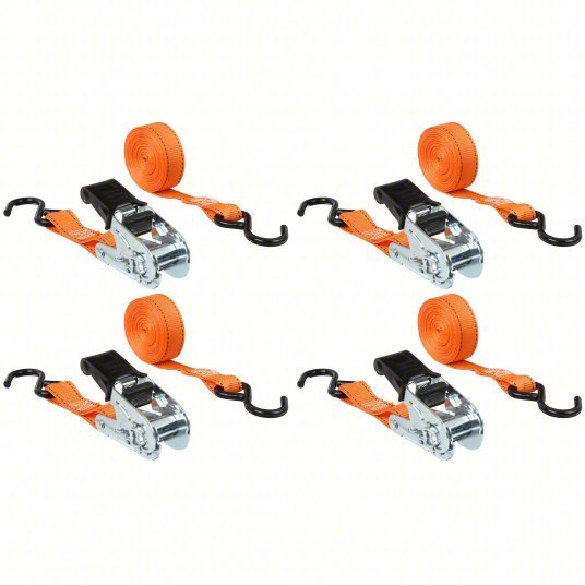 Keeper 05505 Tie Down Strap Ratchet, S - Hook, Gen Purpose, 1 in Wd, 400 lb WLL, Orange, 14 ft Lg, 4 PK - KVM Tools Inc.KV3LLF2