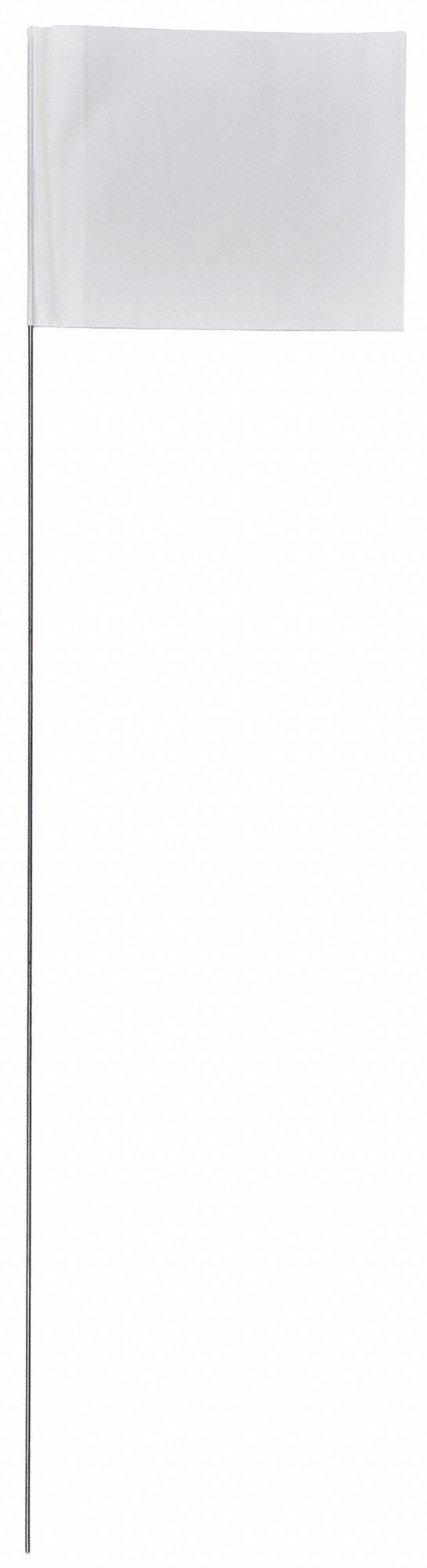 Presco 4530W-200 Marking Flag, 4 in x 5 in, 30 in Staff Ht, White, Blank, Solid, 100 PK