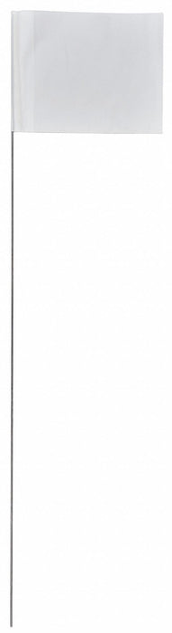 Presco 4530W-200 Marking Flag, 4 in x 5 in, 30 in Staff Ht, White, Blank, Solid, 100 PK