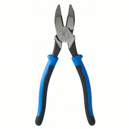 Klein J2000 - 9NE Linemans Plier Flat, 9 1/2 in Overall Lg, 1 5/8 in Jaw Lg, 1 1/4 in Jaw Wd, 5/8 in Jaw Thick, Steel - KVM Tools Inc.KV3LY16
