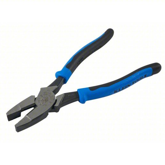 Klein J2000 - 9NE Linemans Plier Flat, 9 1/2 in Overall Lg, 1 5/8 in Jaw Lg, 1 1/4 in Jaw Wd, 5/8 in Jaw Thick, Steel - KVM Tools Inc.KV3LY16