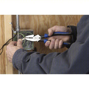 Klein J2000 - 9NE Linemans Plier Flat, 9 1/2 in Overall Lg, 1 5/8 in Jaw Lg, 1 1/4 in Jaw Wd, 5/8 in Jaw Thick, Steel - KVM Tools Inc.KV3LY16