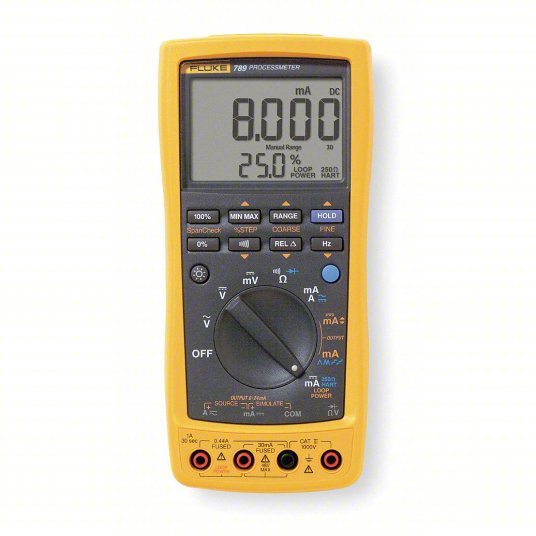 FLUKE - 789 Process Calibrator Multimeter, AC Current/AC Volt/Continuity/DC Volt/Diode/Freq - KVM Tools Inc.KV3MU89