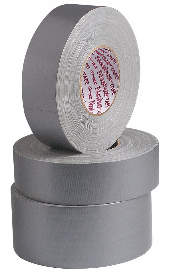 Nashua 398N Duct Tape, 1-7/8 in W x 60 yd L, 11 mil, Gray, Medium Duty, Rubber Adhesive, Polyethylene Coated Cloth