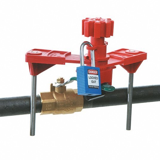 Brady 51392 Universal Valve Lockout 7.05 in Blocking Arm Ht, 8 ft Cable Lg, Steel - KVM Tools Inc.KV5TA88