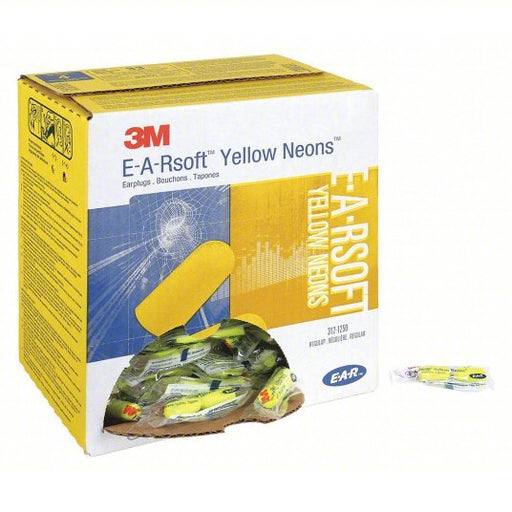 3M 312 - 1250 Ear Plugs Bullet, 33 dB NRR, Gen Purpose, Uncorded, Disposable, Roll - Down, Yellow, 200 PK - KVM Tools Inc.KV3NZF4