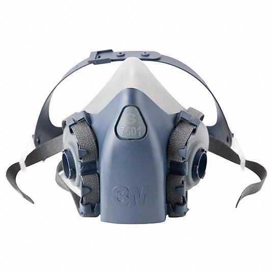 3M 7501 Half Mask Respirator 7500 Series, 0 Cartridges Included, Silicone, S Mask Size - KVM Tools Inc.KV3PB39