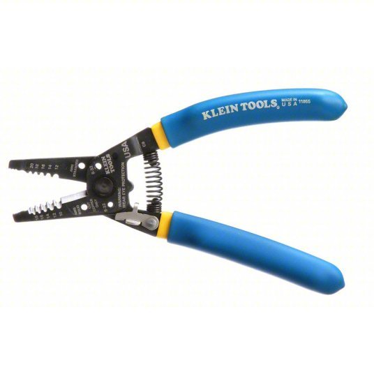 Klein 11055 Wire Stripper 18 AWG to 10 AWG, 7 1/8 in Overall Lg, Std Cushion Grip, 20 AWG to 12 AWG, 6 - 8 in - KVM Tools Inc.KV3PB81
