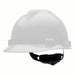 MSA 475358 Hard Hat White, No Graphics, Ratchet (4-Point), Polyethylene, Side-Slots - KVM Tools Inc.KV4LN95