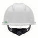 MSA 475358 Hard Hat White, No Graphics, Ratchet (4-Point), Polyethylene, Side-Slots - KVM Tools Inc.KV4LN95