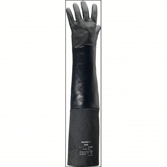 Alphatec 19-026 Chemical Resistant Gloves 85 mil Thick, 26 in Glove Lg, Black, 10 Glove Size, 1 PR - KVM Tools Inc.KV4JY16