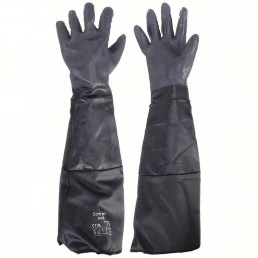 Alphatec 19-026 Chemical Resistant Gloves 85 mil Glove Thick, 26 in Glove Lg, Black, 8 Glove Size, 1 PR - KVM Tools Inc.KV3PXJ5