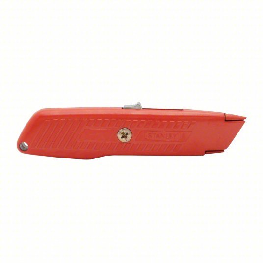 Stanley 10 - 189C Safety Knife 6 in Overall Lg, Textured, 1 1/4 in Overall Wd, Aluminum, Orange - KVM Tools Inc.KV3Q021