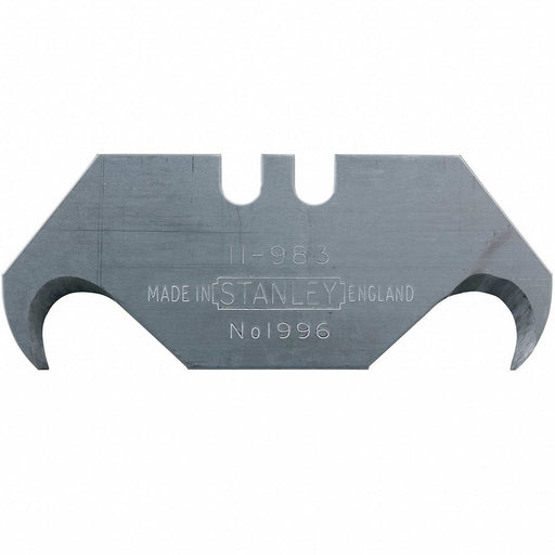 Stanley 11-983 Utility Blade, 1 7/8 in Blade Lg, 3/4 in Blade Wd, 0.024 in Blade Thick, Steel, 5 PK