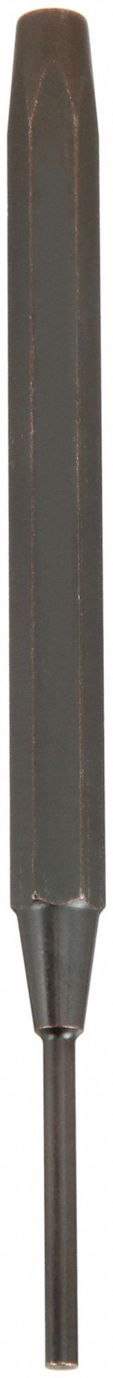 Proto J471/4X1/16 Drive Pin Punch, 1/16 in Tip Dia, 1/4 in Shank Wd, 4 1/2 in Overall Lg, Hexagon, Steel, Flat, SAE