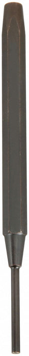 Proto J471/4X1/16 Drive Pin Punch, 1/16 in Tip Dia, 1/4 in Shank Wd, 4 1/2 in Overall Lg, Hexagon, Steel, Flat, SAE