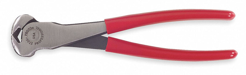 Proto J272G End Cutting Nippers, 8 1/4 in Overall Lg, 1 3/4 in Jaw Wd, Steel, Steel