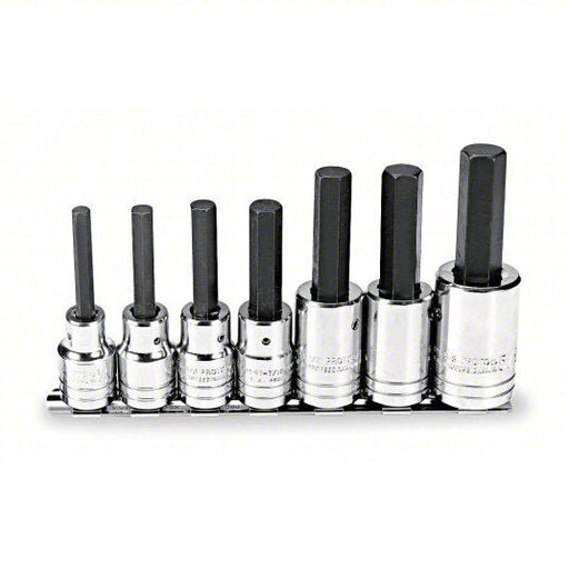 Proto J5441-7 Socket Bit Set 1/2 in Drive Size, 7 Pieces, 1/4 in to 5/8 in Range of Tip Sizes, SAE - KVM Tools Inc.KV3R748