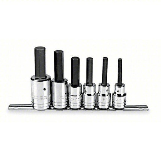 Proto J5441 - SM Socket Bit Set 1/2 in Drive Size, 6 Pieces, 6 mm to 17 mm Range of Tip Sizes, Metric - KVM Tools Inc.KV3R749