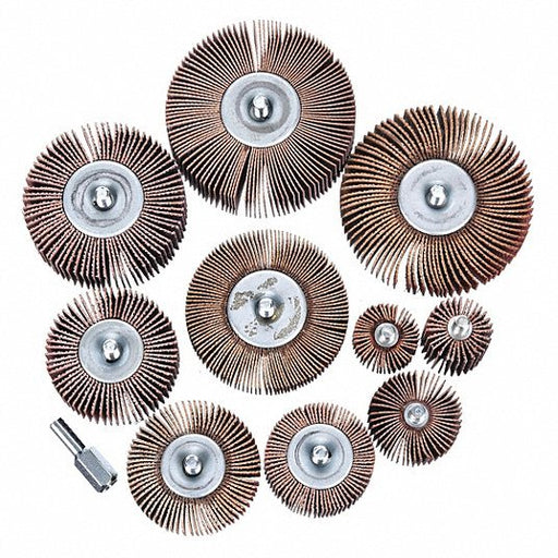 Merit 08834138003 Flap Wheel Test Kit 3 in Dia, Aluminum Oxide - KVM Tools Inc.KV3RB86