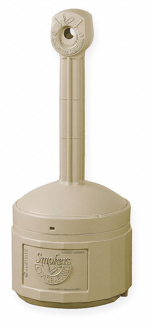 Justrite 26800B Smoker's Cease-Fire Cigarette Receptacle 4 gal Tan