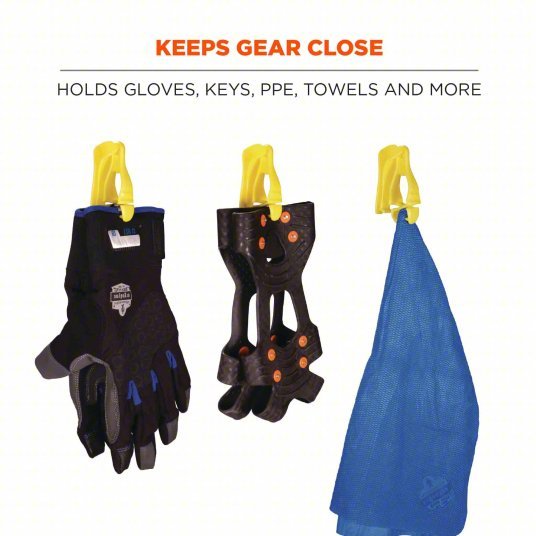 Squids by Ergodyne 3405 Plastic, Plastic, 6 in Lg, 0.5 in Max Clip Opening, Lime PK 6 - KVM Tools Inc.KV3RZR8