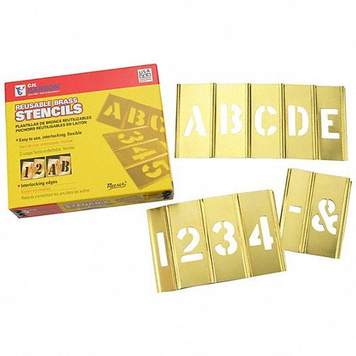 CH Hanson 10076 Stencil Kit 6 in Character Ht, Brass, Interlocking - KVM Tools Inc.KV3VCT9